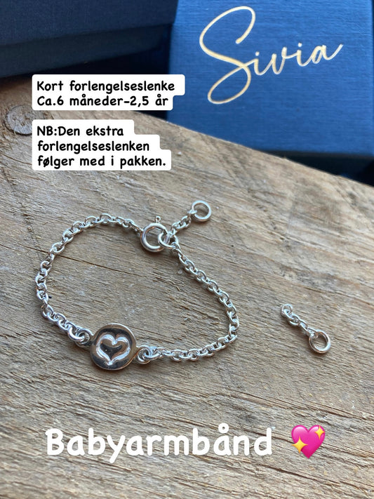 Hjerte, baby- og barnearmbånd
