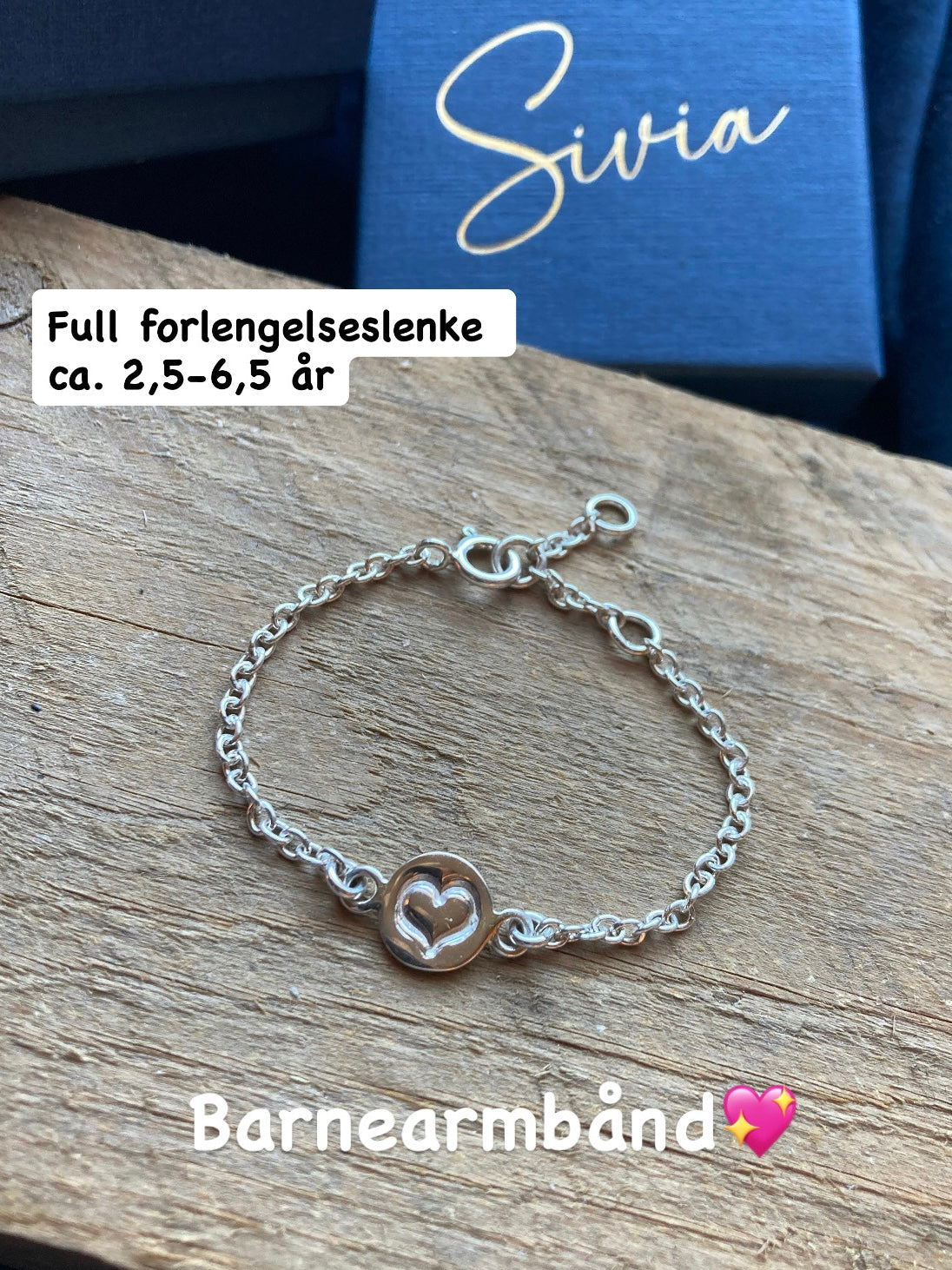 Hjerte, baby- og barnearmbånd