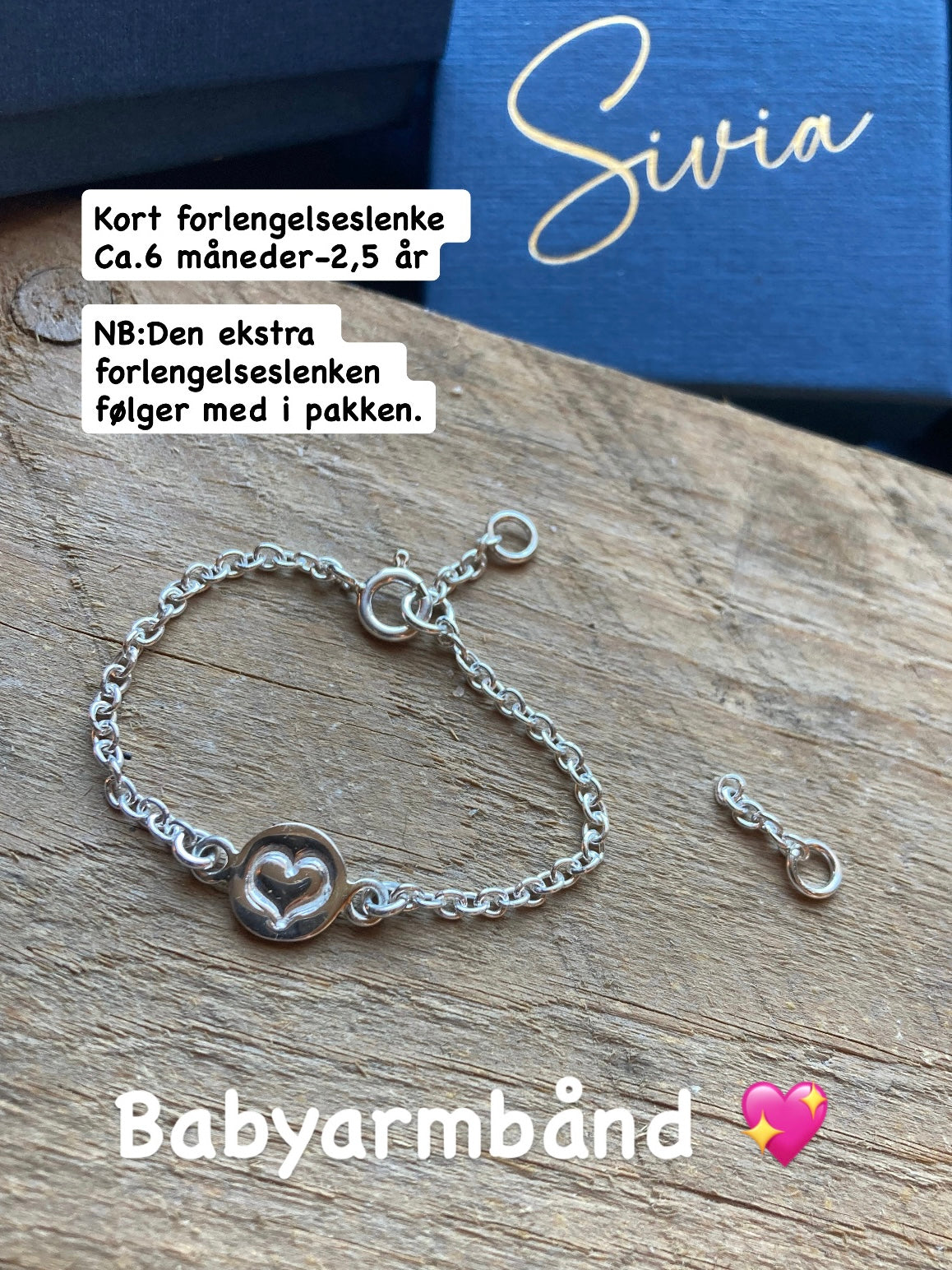 Hjerte, baby- og barnearmbånd